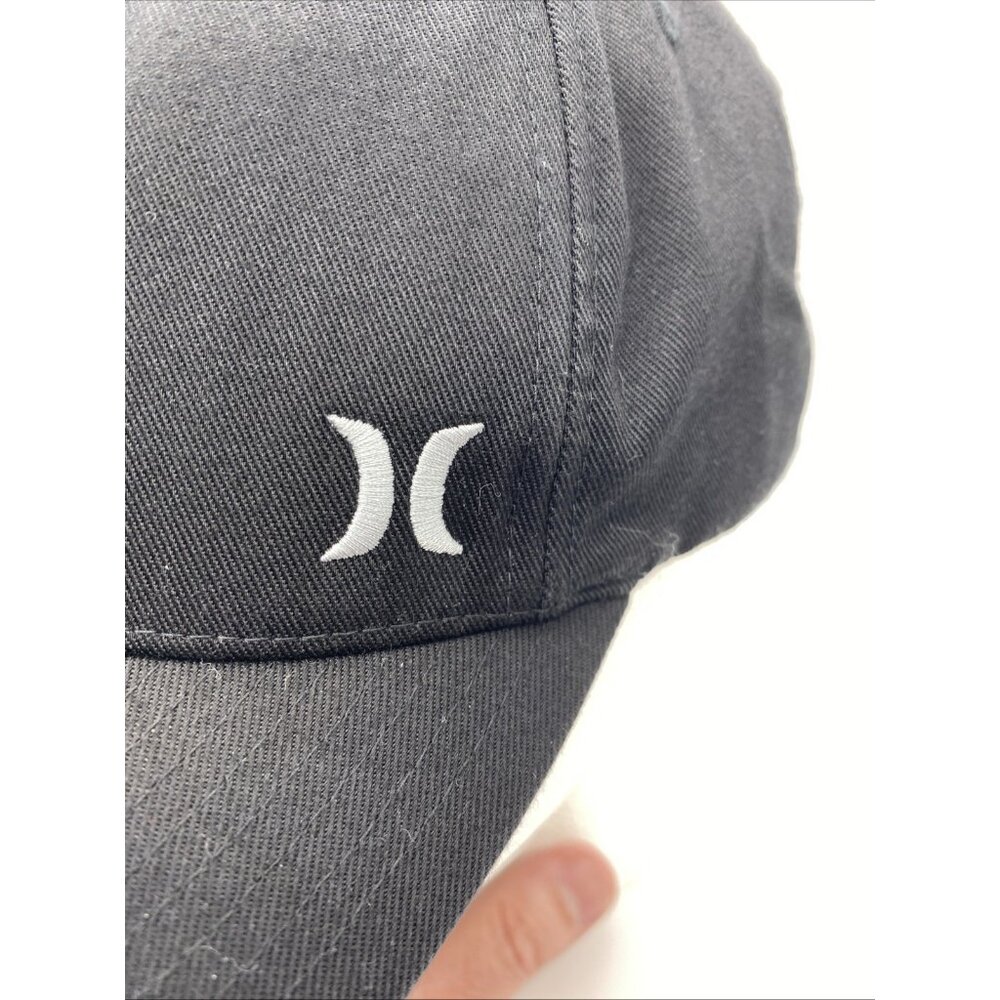 Hurley Logo Black Cap Hat Flex-Fit Stretch S-M - Picture 6 of 9